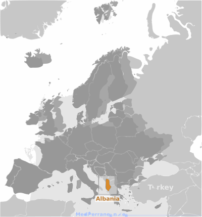 Albania location label clipart
