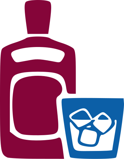 Alcohol, Ice and Bottle clipart
