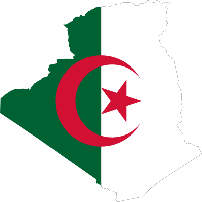 Algeria Flag Map clipart