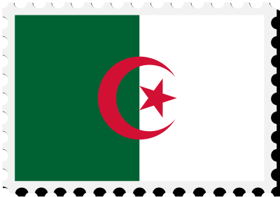 Algeria flag stamp clipart