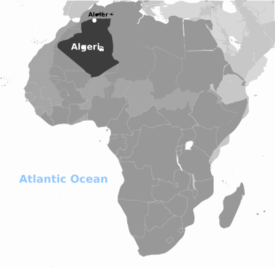 Algeria location labeled clipart