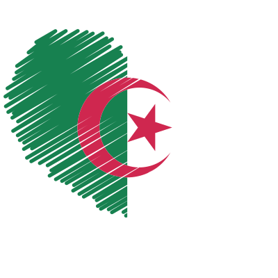 Algerian flag heart symbol clipart