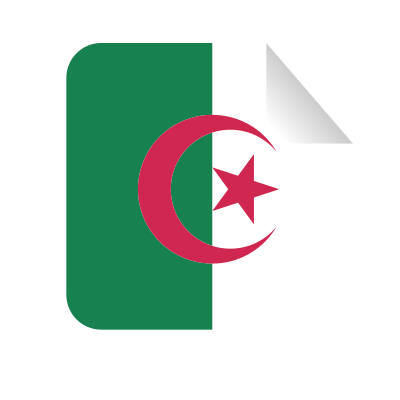 Algerian flag square sticker clipart