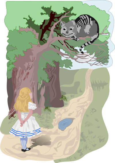 Alice and the Cheshire Cat clipart