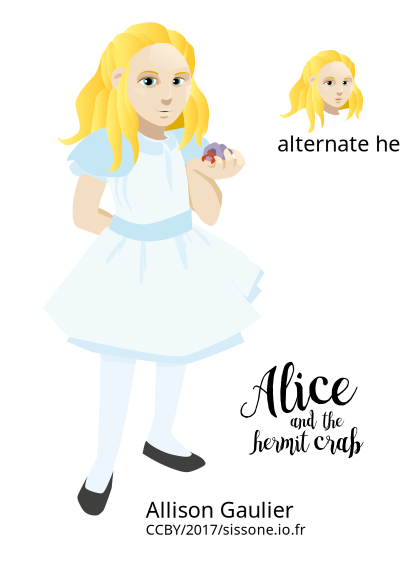 Alice and the hermit crab clipart