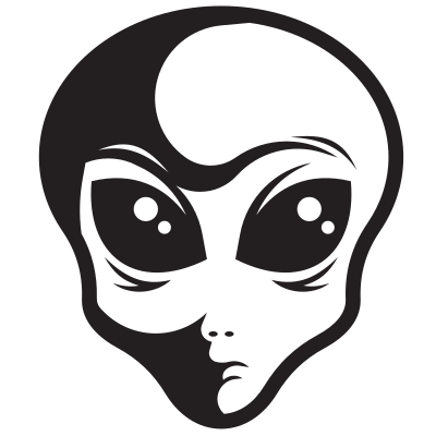 Alien face silhouette clipart