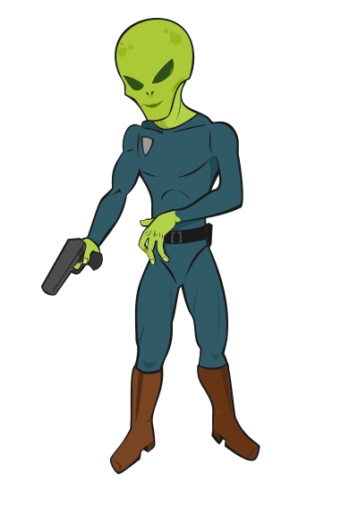 Alien in Space Suit clipart
