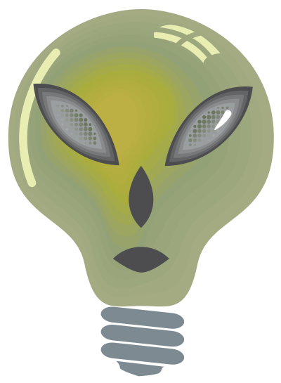 Alien light bulb clipart