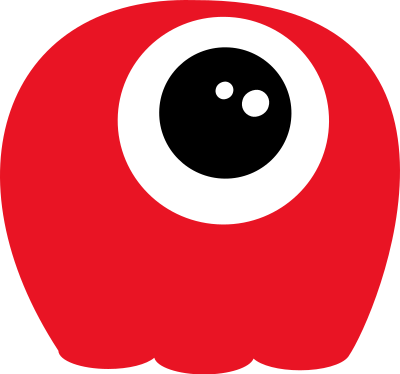Alien, red, one eye, no tentacles clipart