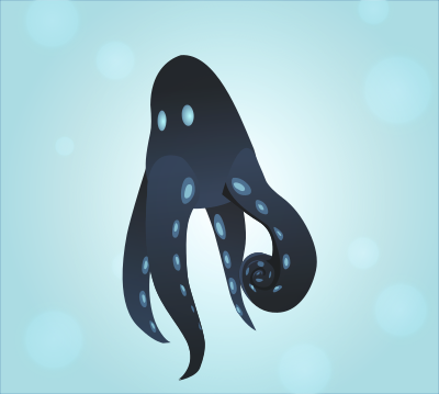 Alien squid creature clipart