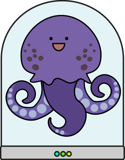 Alien squid monster in tank clipart