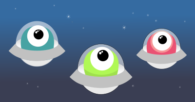 Aliens in flying saucers clipart