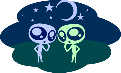 Aliens in the night clipart