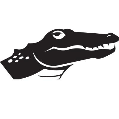 Alligator head silhouette clipart