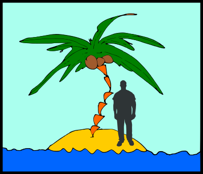 Alone on island clipart
