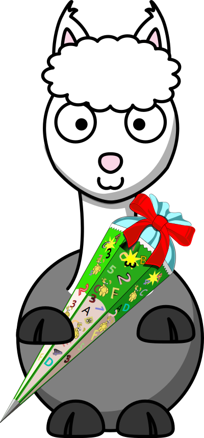Alpaka Einschulung clipart