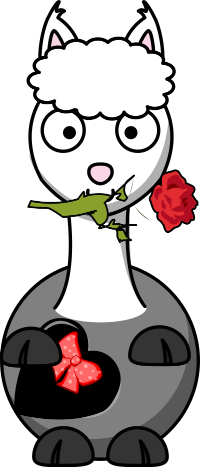 Alpaka in love clipart