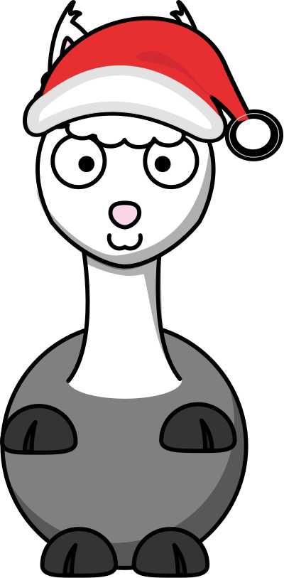Alpaka santa clipart
