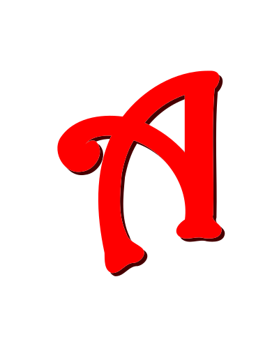 Alphabet 12, letter A clipart