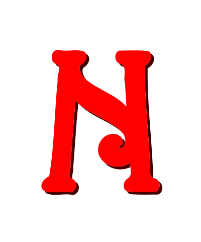 Alphabet 12, letter N clipart