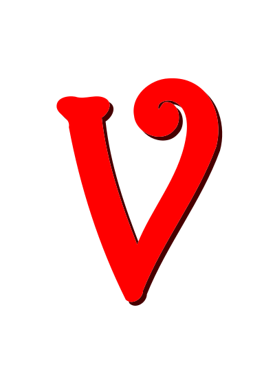 Alphabet 12, letter V clipart