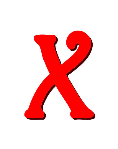 Alphabet 12, letter X clipart