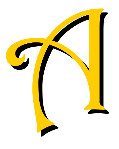 Alphabet 13, letter A clipart