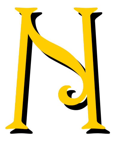 Alphabet 13, letter N clipart