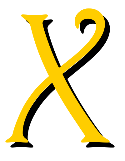 Alphabet 13, letter X clipart