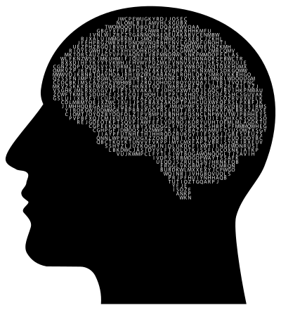Alphabet Brain Man Silhouette clipart