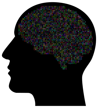 Alphabet Brain Man Silhouette Prismatic clipart