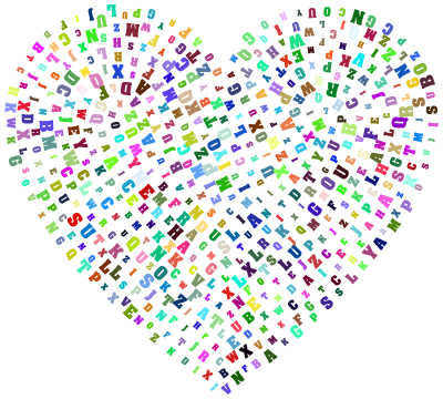Alphabet Heart Prismatic clipart