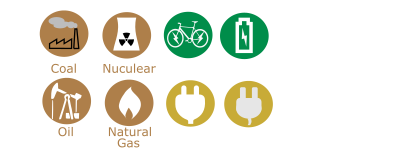 Alternative icons power sources clipart