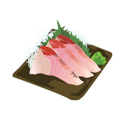Amberjack sashimi clipart