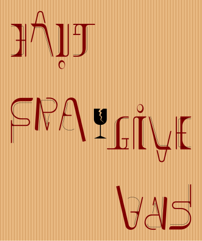 Ambigramme Haut-Bas-Fragile clipart