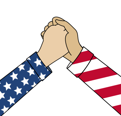 America Arm Wrestling Itself clipart