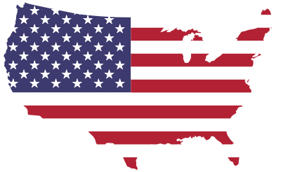 America Flag Map clipart
