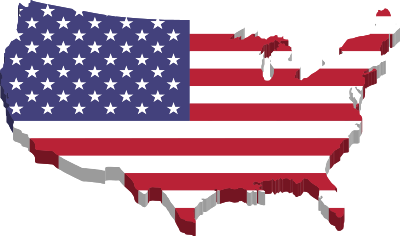 America Flag Map Perspective clipart