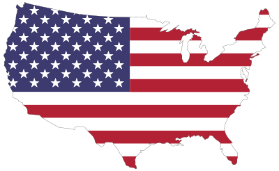 America Flag Map With Stroke clipart