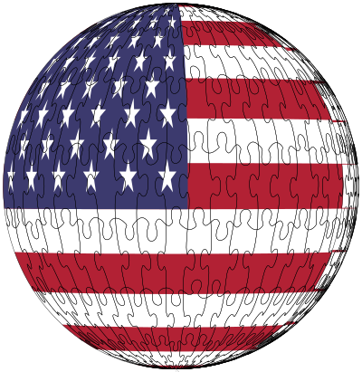 America Flag Sphere Jigsaw Puzzle clipart