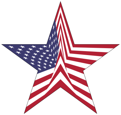 America Flag Star With Stroke clipart