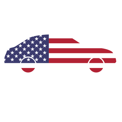American flag car silhouette clipart