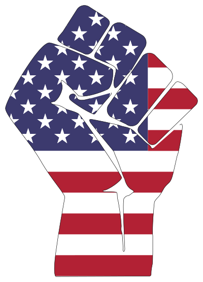 American Flag Fist With Stroke clipart
