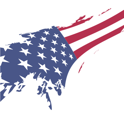American flag on white background clipart