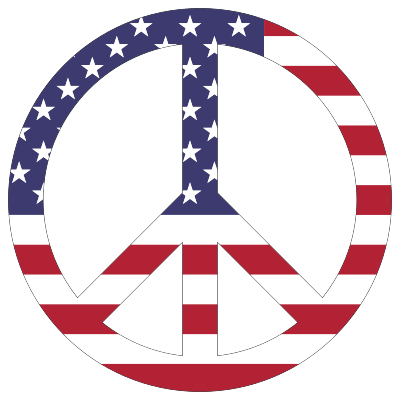 American Flag Peace Sign With Stroke clipart