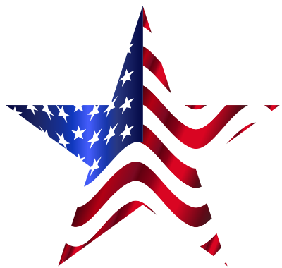 American Flag Star 2 With Drop Shadow clipart