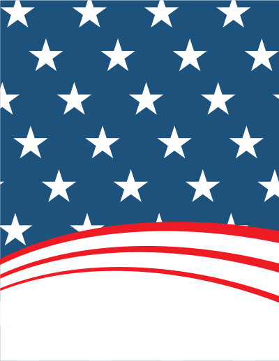 American flag theme template clipart