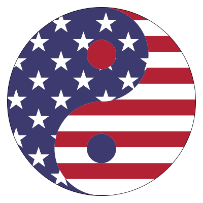 American Flag Yin Yang With Stroke clipart