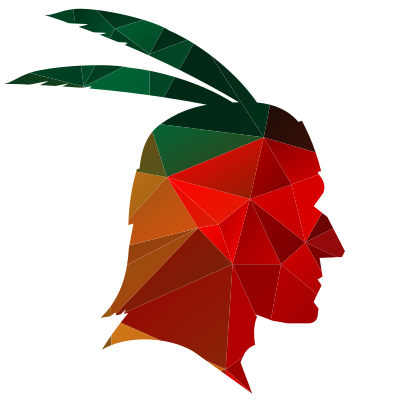 American native chief color silhouette clipart