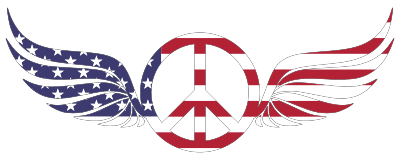 American Peace Sign With Wings With Stroke clipart